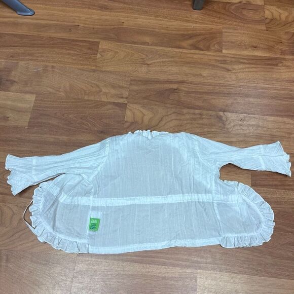 Bug Zoo Girls White Ruffled Long Sleeve Cotton Wrap Top Size Toddler 1 year - Picture 7 of 11